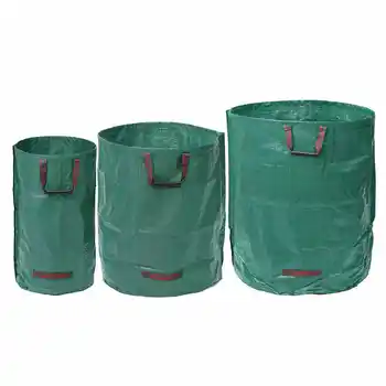

New Durable PP Fabric Garden Leaves Bag Reusable Yard Leaf Weeds Grass Container Storage House Garbage Trash Bucket Bag Rubbish