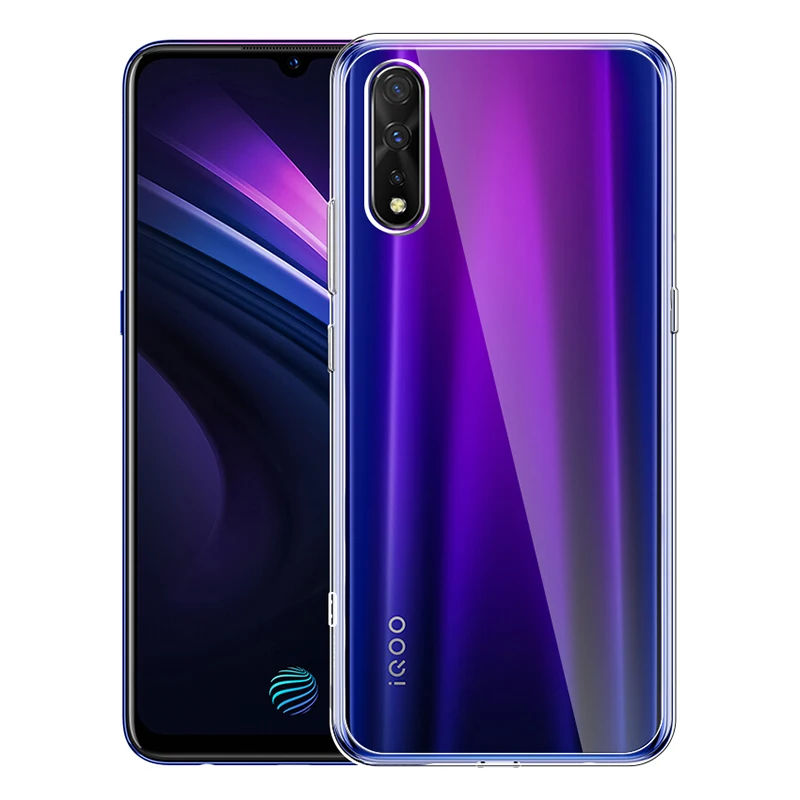 Силиконовый чехол Vivo V17 Neo ультратонкий прозрачный мягкий из ТПУ для iQOO Y7s Z5 Z1x S1