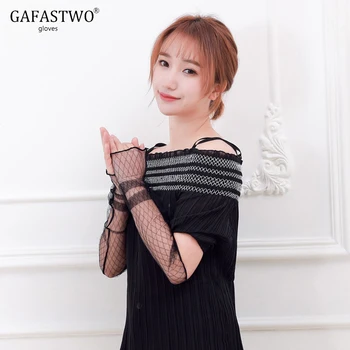 

New Mesh Ice Sleeve Womens Summer Lace Anti-UV Thin Section Long-Sleeved Riding Gloves Driving Sunscreen Sleeve