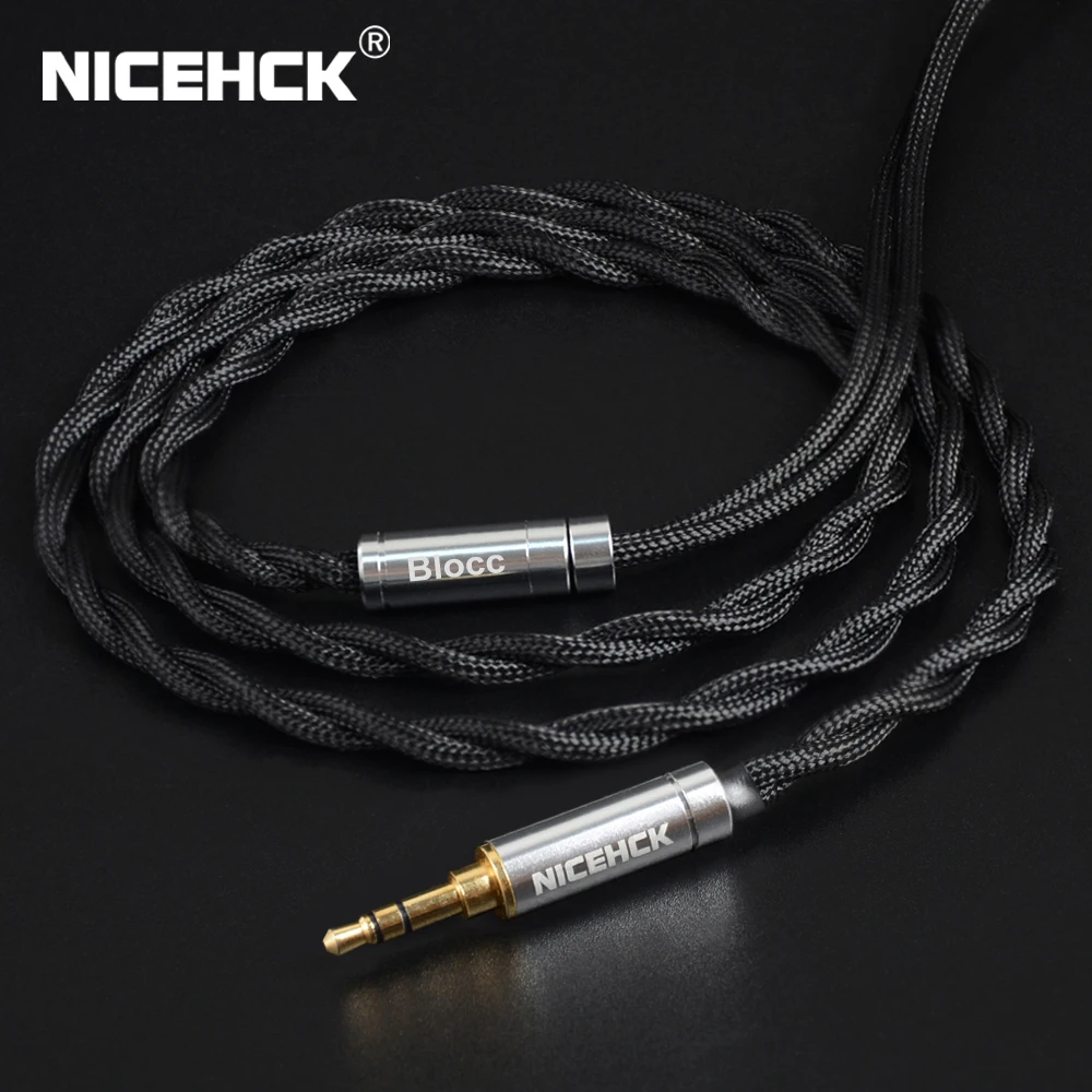 2pin para m1 Nicehck Blocc Cabo Upocc Occ Cobre Litz 3.5 – 2.5 4.4mm Mmcx 0.78mm Qdc Pro St-10s Zsx C12 Ciem f3 Nx7 Kxxs 5n