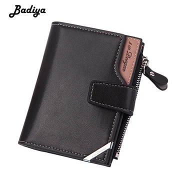 

Vintage Men's Wallet Short Zipper Coin Purse for Travel Leather Multi-card Position Credit Card Holder Male Bifold Billfold