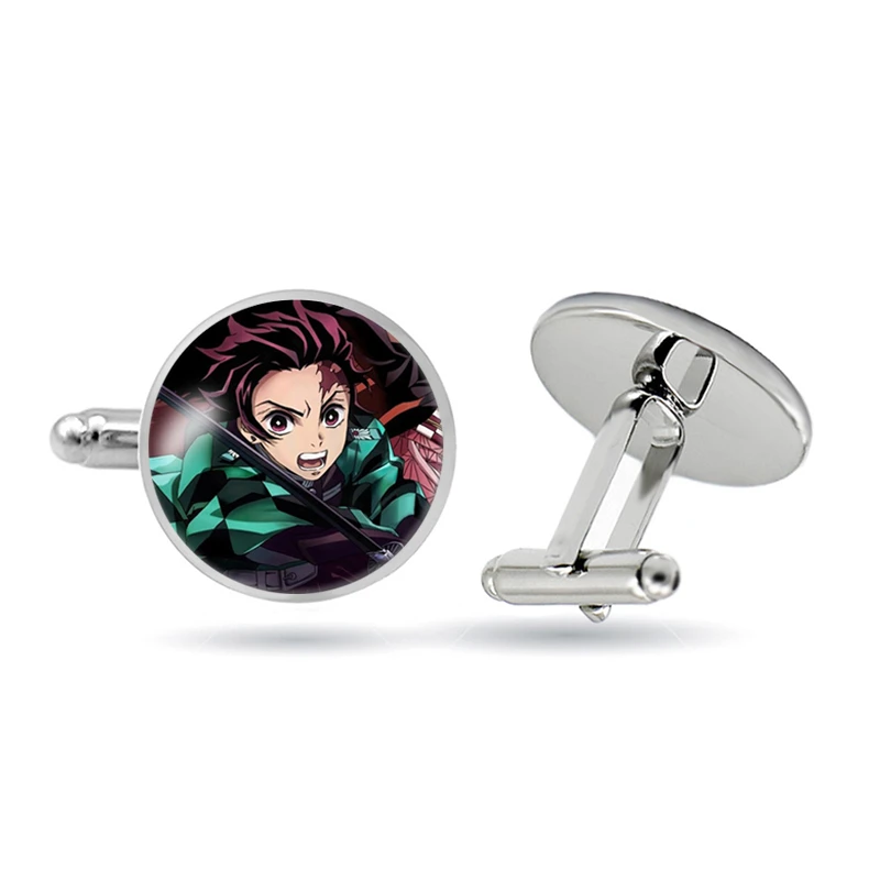 2019 японское аниме Demon Slayer оптовая продажа косплей Prop Kimetsu no Yaiba запонки Tanjirou Kamado