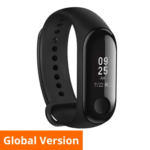 Xiaomi mi Band 3 Смарт-Браслет фитнес-браслет mi Band большой сенсорный экран OLED частота сердечных сокращений для Red mi Note 8 Pro - Цвет: Global Version
