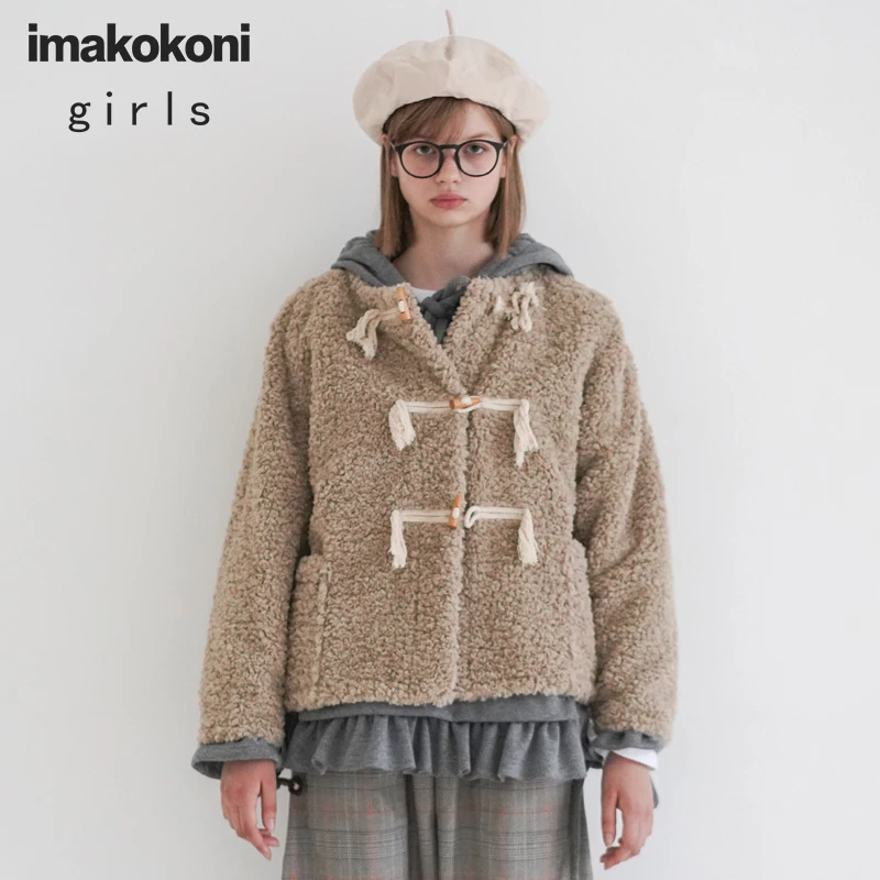 

imakokoni original design new autumn and winter new lamb cashmere horn buckle autumn and winter jacket