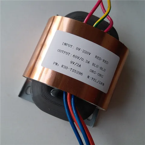 Feito sob Encomenda Escudo de Cobre Output para o Amplificador de Potência do Pre-decodificador v do Núcleo do Transformador R30 do Núcleo de 60 Transformador 9 2a r 220 35va v 0.3a