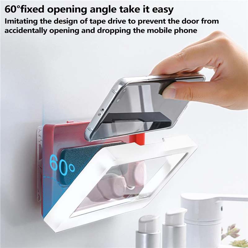 flexible mobile holder Waterproof  Phone Case Bath Wall Mounted Holder Mobile Phones Storager Sealed Touchable Organizer Travel Portable Decor Stand mobile phone holder