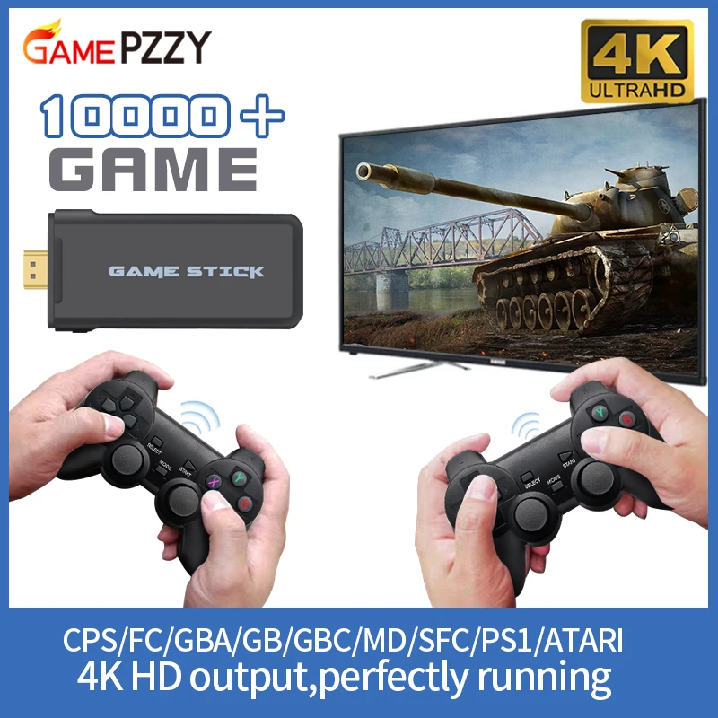 Consola de Videojuegos TV 4K portátil con mando inalámbrico 2,4G, compatible con juegos clásicos CPS PS1, consola de juegos Retro, salida HDMI