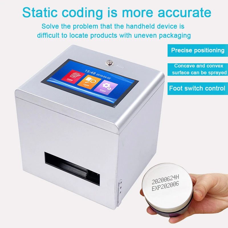 QR Code, Expiration Date, Logo, Intelligent Automatic Inkjet Label, Inkjet Printer, High-Definition Touch Screen Printer