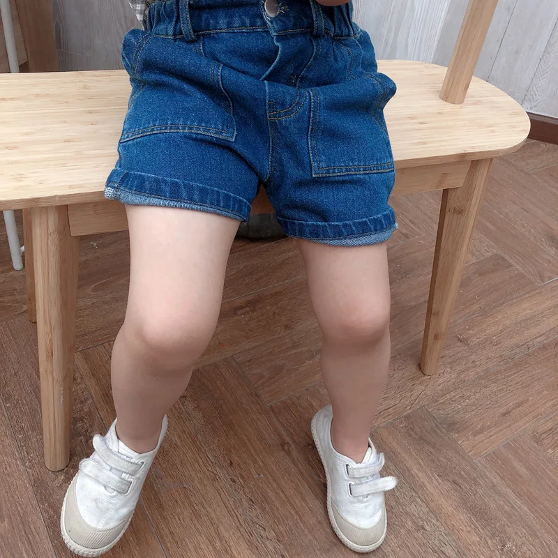 Summer New Style Korean-style Children‘s Jeans Men And Women Children Cotton Denim Short Baby Fashion Cowboy Pants