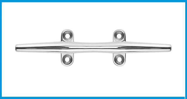 Highly polished stainless-steel cleat with an open base is one of the most popular cleats found on most boats