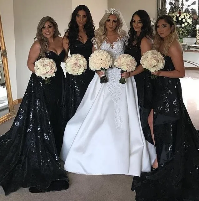 sequin black bridesmaid dress