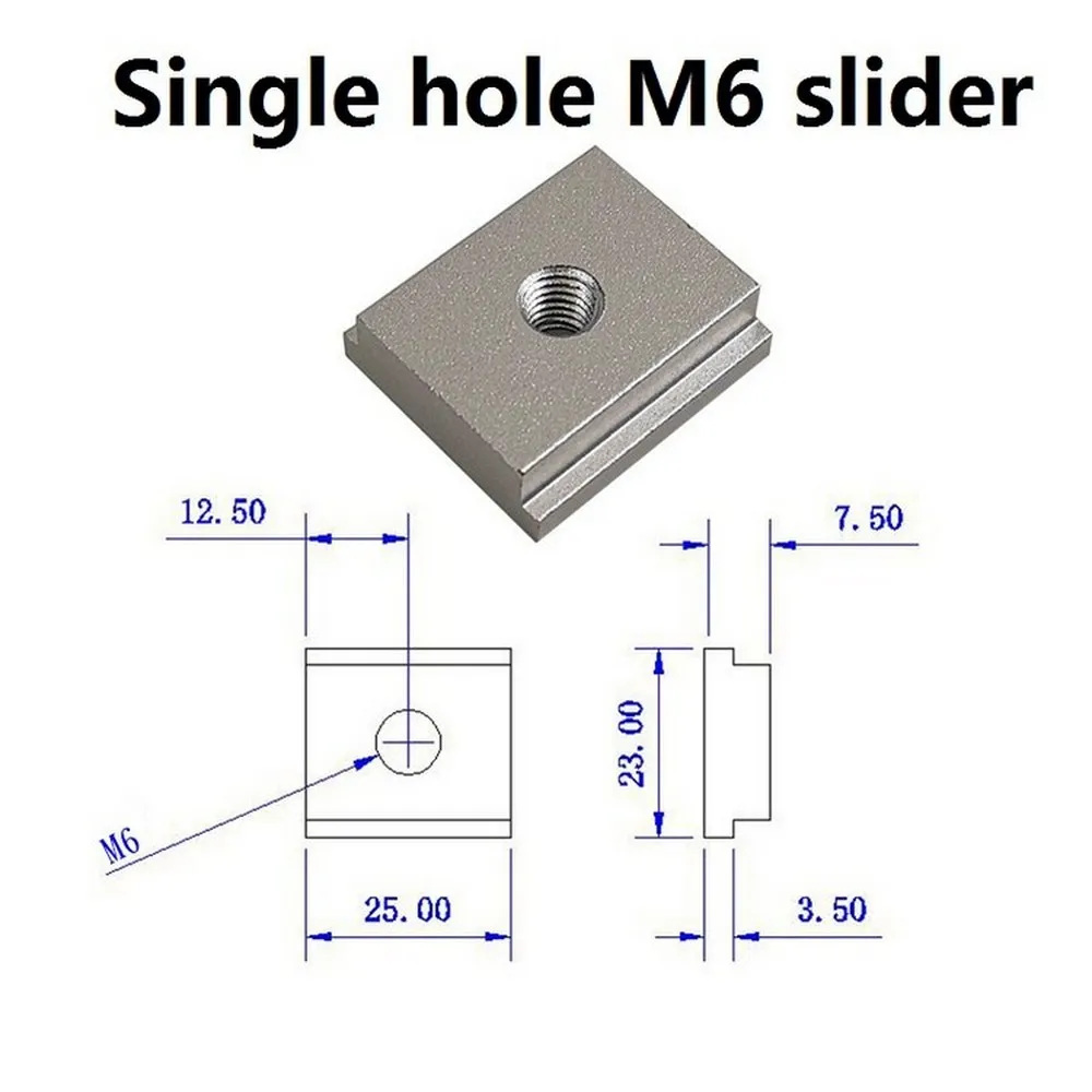 Т-трек слот скользящая плита с M6 M8 винтовые отверстия для t-слота t-трековая направляющая для резки планка для крепления деревообрабатывающего инструмента маршрутизатор утварь для стола