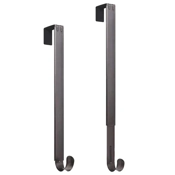 

LUDA Adjustable Wreath Hanger From 15 Inch -24 Inch, Metal Wreath Hook for Front Door, 20Lb(Nickle-2 Pack)