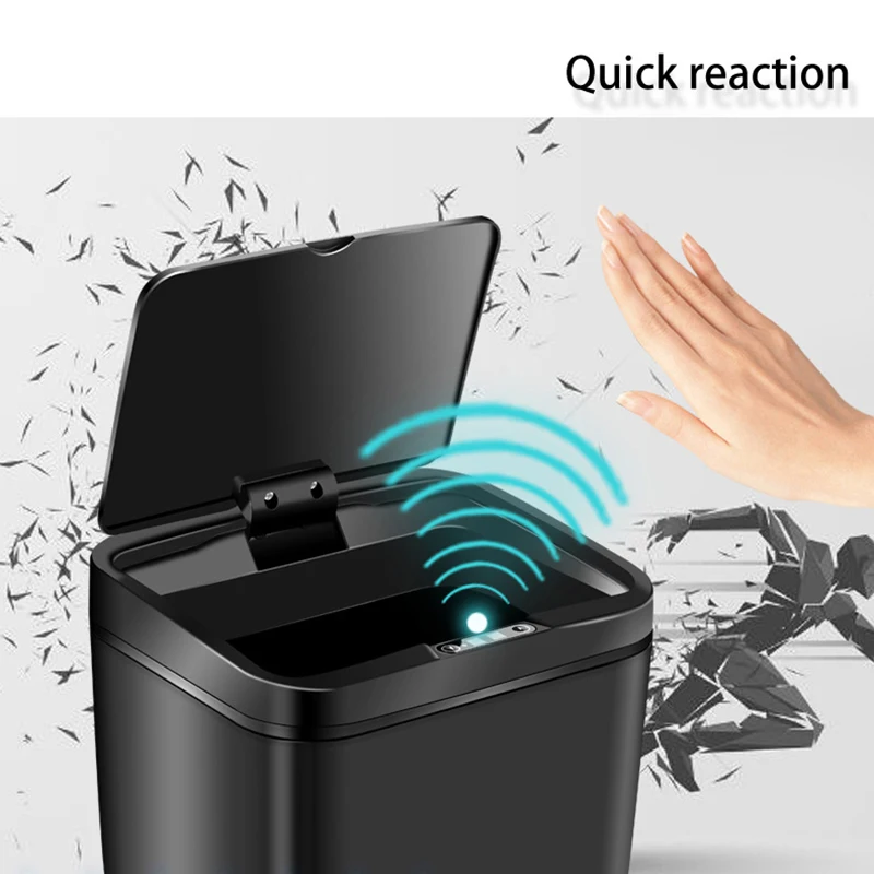 

12L USB Chargable Kitchen Waste Bin Rubbish Trashcan Automatic Sensor Dustbin