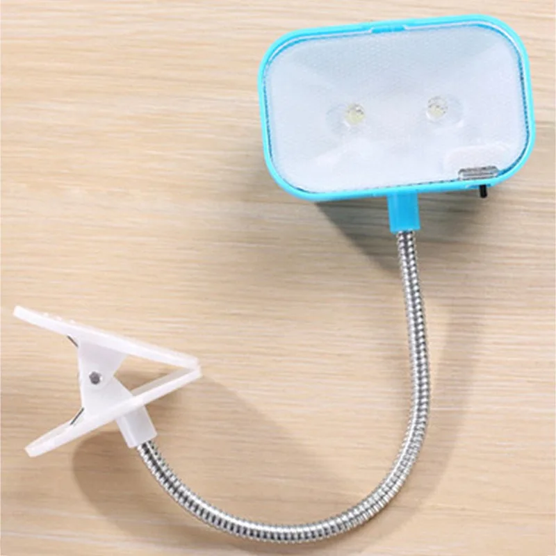 

New LED Book Light Flexible Portable Mini Adjustable Clip-on Reading Lamps Girls Cute Night Light Macaron Button Battery Study B
