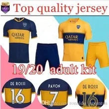 Комплект для взрослых,, Boca Juniors, футболка для футбола, домашняя, 19, 20, GAGO, OSVALDO, PEREZ DE ROSSI, TEVEZ, PAVON, JRS, Спортивная футболка для футбола