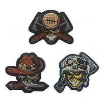 Buy Decorative Embroidered Patch Tactical Skull Military Reflective Patch Emblems Rubber Funny Badges Embroidery Motorcycle Patches Online - Image 2