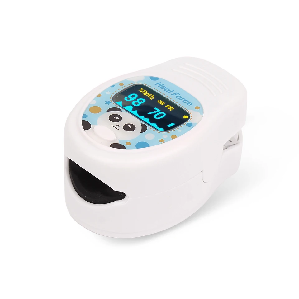 

Panda Shape Cute Pediatric Oximeter Monitor Measuring blood oxygen saturation & Pulse Rate Medical Equipment with Beep Alarm