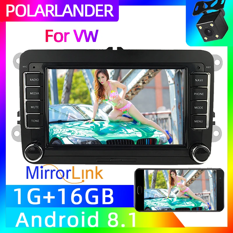 2 Din " Зеркало Ссылка gps навигация автомобильный Радио Android для Iphone для Bora Golf VW Polo Volkswagen Passat B6 B7 Touran стерео