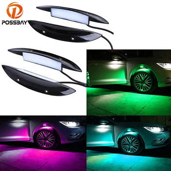 

POSSBAY LED Car-styling Universal Car Tyre Wheel Eyebrow Lights Exterior Ambience Lights 4 Pcs Atmosphere Lamps Flash