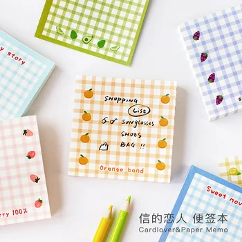 

12set/lot Memo Pads Sticky Notes Sweet Grid Control series Paper diary Scrapbooking Stickers Office School stationery Notepad