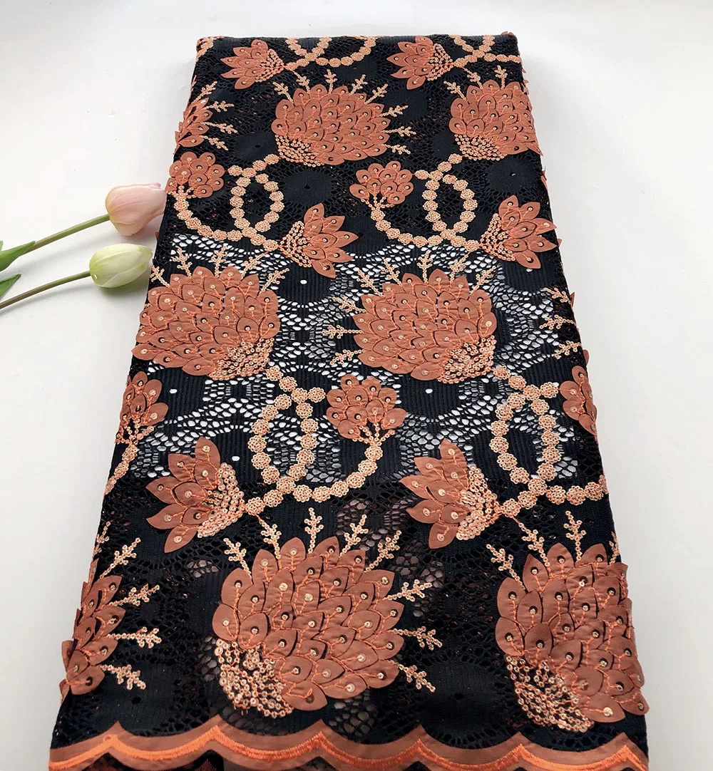 

Korean Sequin Fabric Embroidered Net Suits Crystal Fabric Mesh Flowe Wedding Gown High Quality Voile Lace