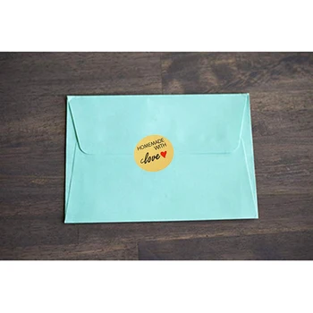 

500Pcs Natural Kraft Homemade with Love Stickers in Roll with Perforation Line for Personal and Business Use (Each Measures 1