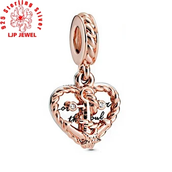 

2020 New Summer 925 Sterling Silver Rope Heart Love Anchor Dangle Charms Beads fit Original Bracelets Women DIY Jewelry