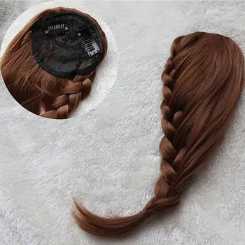 

Handmade Twist Braid Bangs Wig Female Bangs Braid Oblique Fake Bangs Wig High Temperature Synthesis Hair Extension