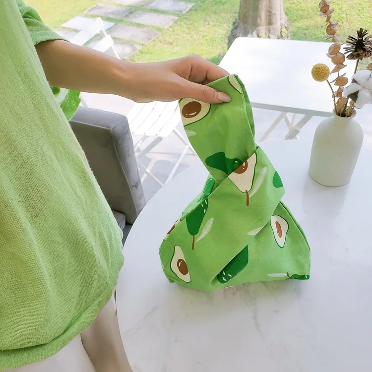 

Cotton Folding Simple Artistic Hipster Wrist Bag Coin Purse Simple Carry-on Small Bag Makeup Collection