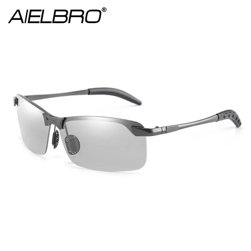 AIELBRO Photochromic Polarized Men's Sunglasses Driving Glasses Women Biker Sun Glasses Fashion Day And Night sunglasses man - Цвет: C10 GUN DISCOLORATIO