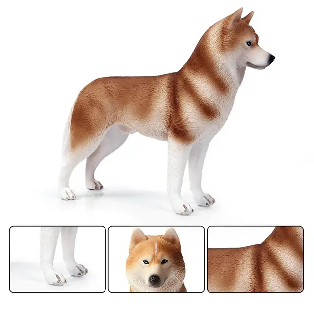 Simulation Husky Dog Plastic Animal Model Desktop Ornament Decor Children Toy 5