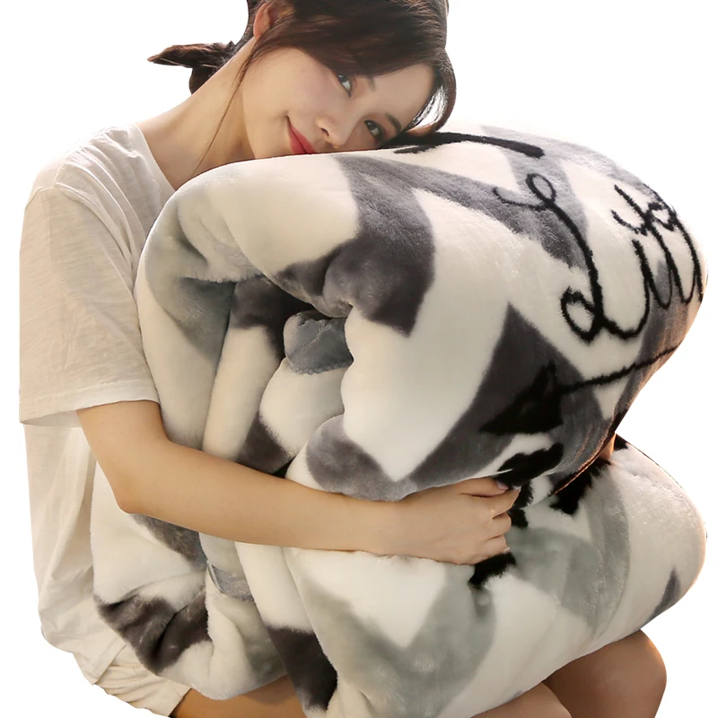 

Cartoon Style winter thicken blanket 200x230cm 4.5kg thick raschel blanket warm keeping double layer blanket Various Styles