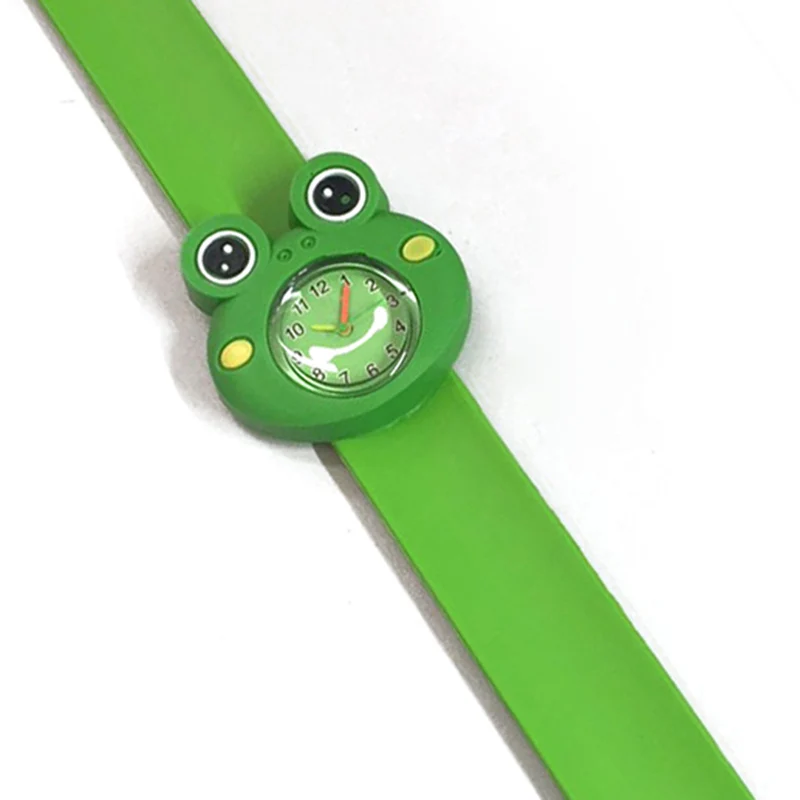 Reloj Digital Slap para niños y niñas, pulsera de cuarzo verde con dibujos de animales en 3D, regalos