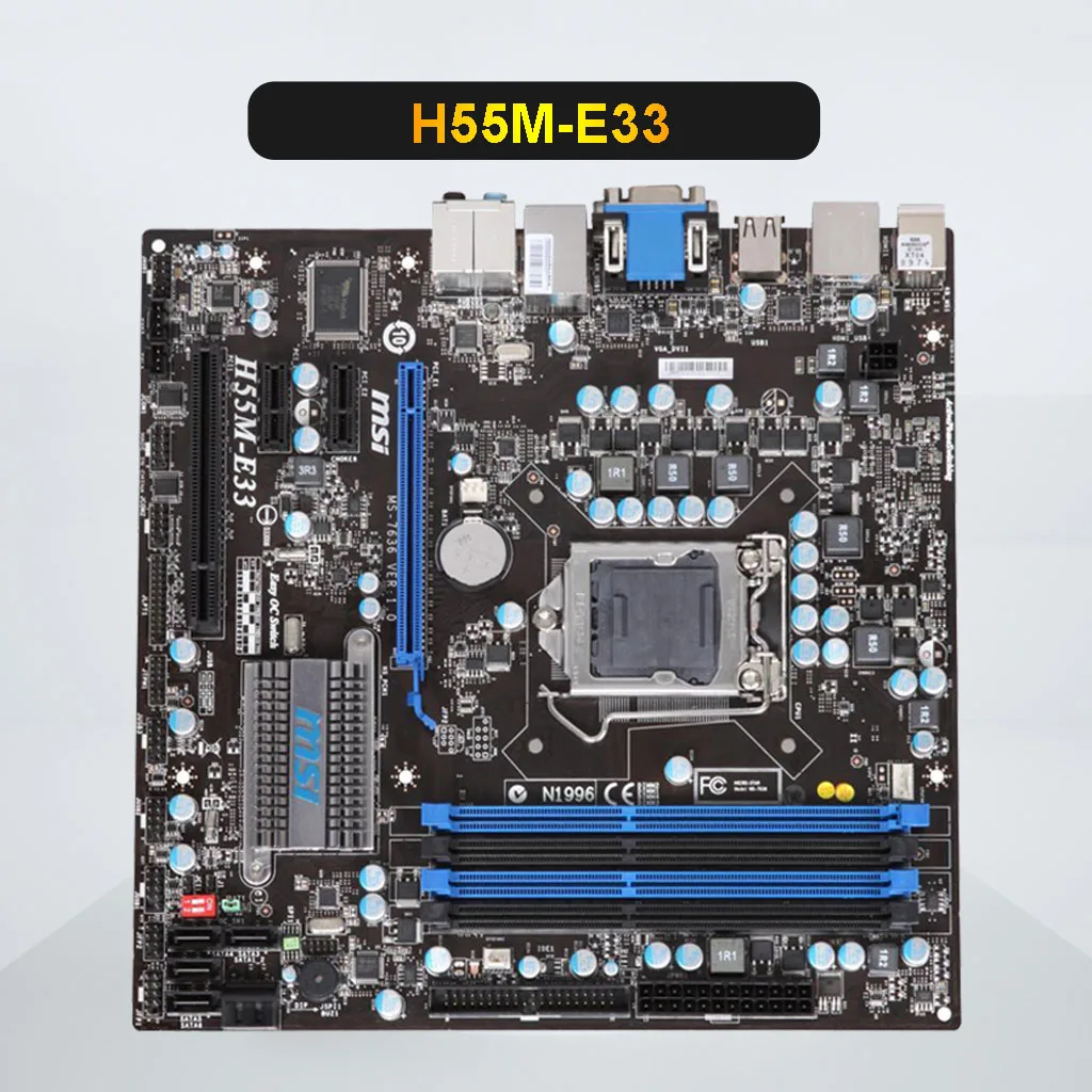 For MSI H55M E33 original mainboard LGA 1156 DDR3 board For I3 I5 I7