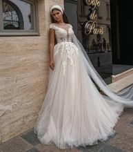 

Princess Wedding Dress Sleeveless Lace Appliques Bridal Gown 2021 Sheer Tulle Sweep Train Luxury For Brides Custom Made Size