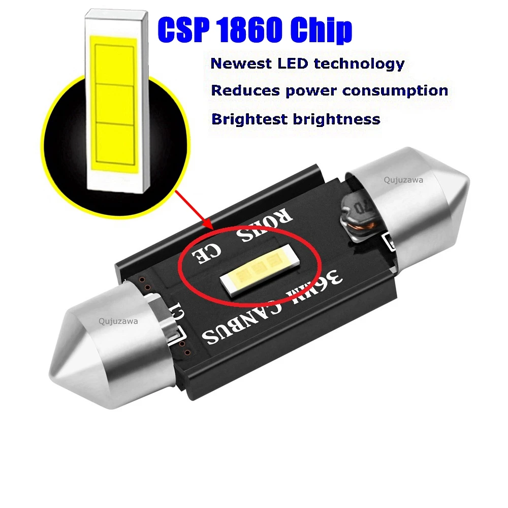 Festoon 31mm 36mm 39mm 41mm Super Bright CSP LED Bulb C5W C10W Canbus No Error Car Interior Reading Dome Light Auto Door Lamp