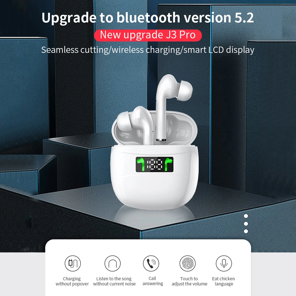 Беспроводные наушники J3 PRO TWS Bluetooth 5 2 со встроенным микрофоном спортивные
