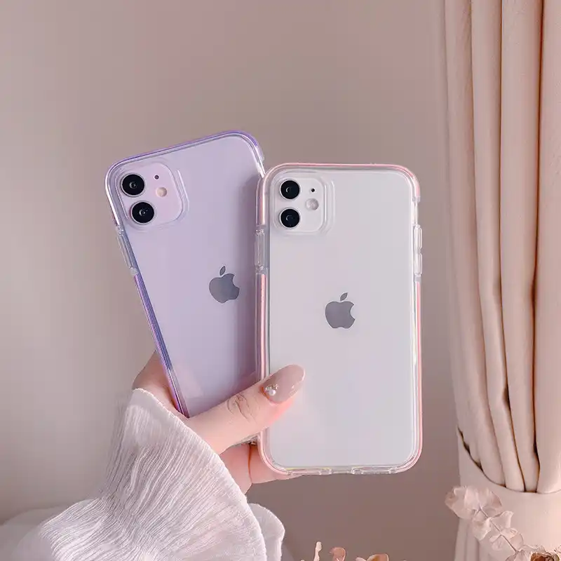 21 High Quality Pink Purple Border Cover Case For Iphone 12 12min 12pro 12promax 11 11promax 11pro Se 7 8 7plus 8plus X Xr Phone Case Covers Aliexpress