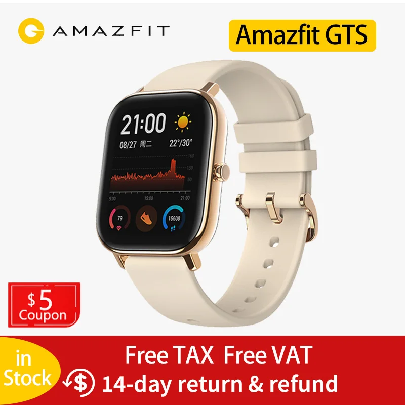 Смарт-часы Amazfit GTS глобальная версия водонепроницаемые Huami с GPS позиционированием