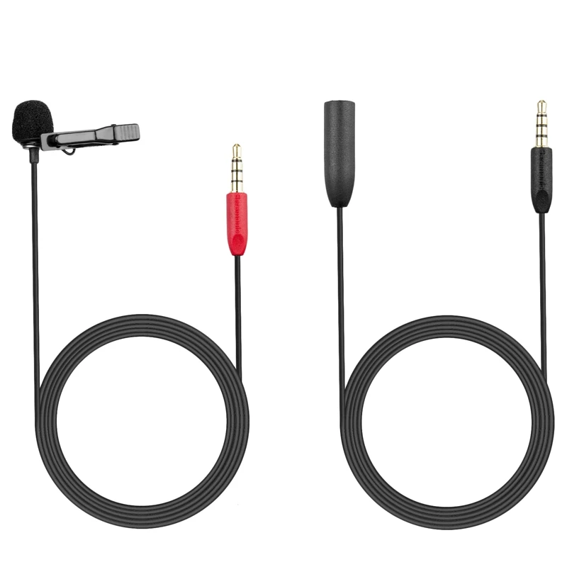 

ABKT-Saramonic Sr-Lmx1+ Lavalier Clip-On Microphone for Smartphone with 4M Extension Cable Professional Video Microphone