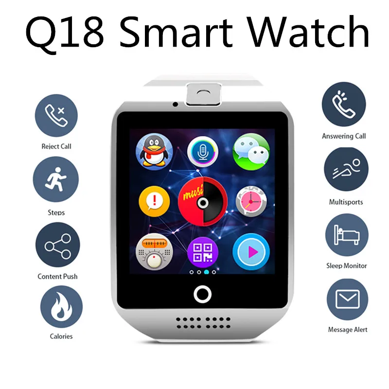 

Smart Watch Q18 Smartwatch DZ09 Support Sim TF Card Anti-Lost Dail Call Push Message Pedometer Camera Bluetooth For Android ip68
