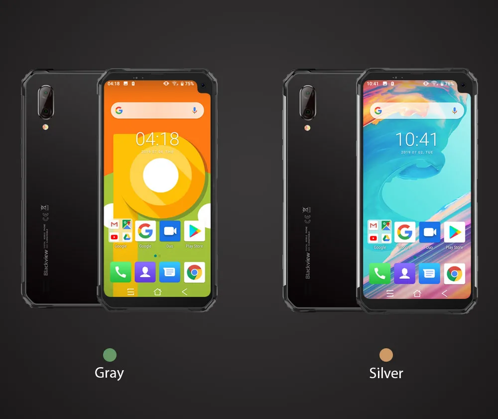 Blackview BV6100 Dual Gorilla 6,88 "экран смартфон 3 ГБ + 16 ГБ Android 9,0 IP68 водонепроницаемый мобильный телефон 5580 мАч NFC мобильный телефон