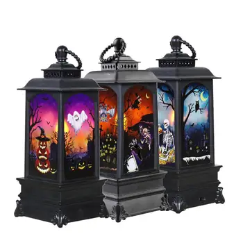 

Halloween Decoration Props Led Candles Light Vintage Castle Bats Pumpkin Lantern Flame Lamp Scary Halloween Party Supplies 40a