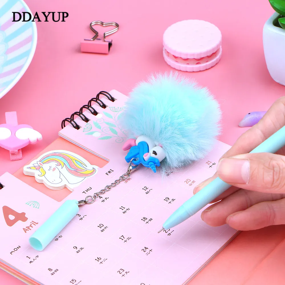 1Pcs Cute Unicorn Gel Pen Beautiful Plush Pens for School Writing Girl Gifts Kawaii Neutral Supplies Stationery| |