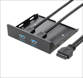 

19+1 20 Pin 2 Ports USB 3.0 Hub Splitter USB3.0 Front Panel Bracket Adapter Cable for PC Desktop 3.5 Inch Floppy Bay