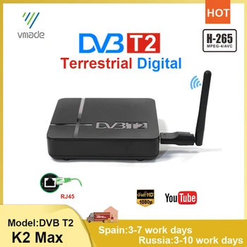 

DVB T2 Terrestrial Digital TV Receiver With RJ45 Port H.265 TV Decoder TV Tuner support Youtube Spain France TV BOX 2020