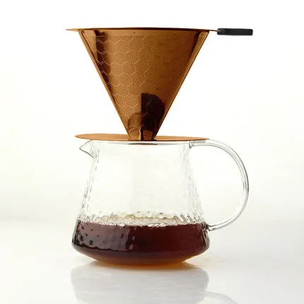 V60 Кофе фильтр для кофеварки из нержавеющей стали Эспрессо-дриппер для камень Кофе Brew Кофе Maker Инструменты Аксессуары для кофе для бариста - Цвет: H