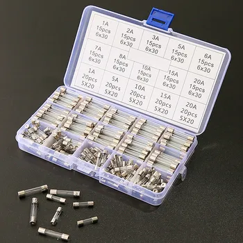 

250pcs Quick Blow Glass Tube Fuse Assorted Kit 250V , 6x30mm, 5x20mm Ted Lele (5x20mm and 6x30mm)