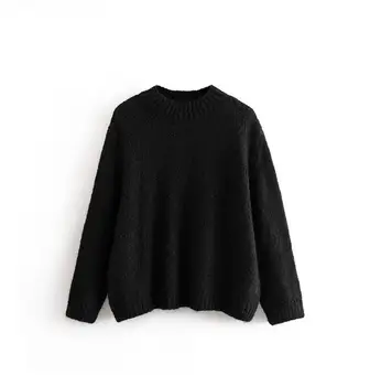 

Women's Europe style Sweater lady Autumn solid color loose sweater Female pullovers o-neck chic Tops TB3893